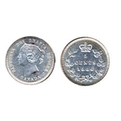 1886. Small 6. ICCS Mint State-60. Fully brilliant, with frosty luster.