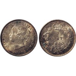 1890-H. PCGS graded Mint State-66. A pristine, boldly struck piece, with frosty silver lustre and br