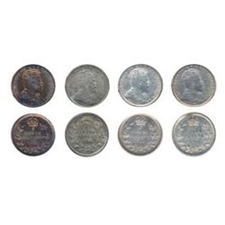 1904, 1905, 1906, 1910, Pt. Lvs. All four (4) coins are ICCS AU-58.
