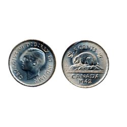 1942. Nickel. ICCS Mint State-65. Full lustre.