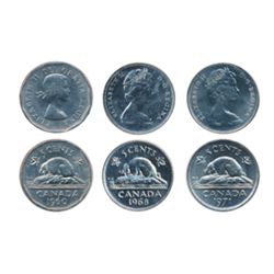 1960, 1968, 1971. Lot of three (3) coins, all Gem ICCS Mint State-65.