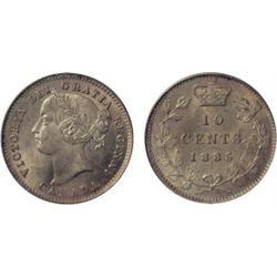 1885. Obverse port. #4. PCGS graded Mint State-64. A lustrous example with very light golden toning.