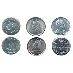 1902, 1937 & 1949. All three (3) are brilliant AU-50 or better.