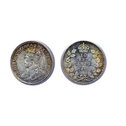 1919. PCGS graded Mint State-66. Another gem. Medium heavy rainbow toning. Strongly struck. Very goo