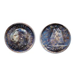 1941. PCGS graded Mint State-64. Rich purple-red toning with violet highlights.