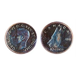 1946. ICCS SPECIMEN-65. Cameo. Medium to heavy purple- red toning. A Gem specimen.