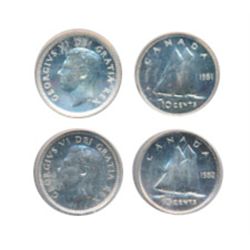 1951, 1952. Both PCGS graded SPECIMEN-64. Both brilliant specimens.