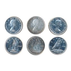 1956, 1958, 1961. All ICCS Proof-Like-66. All brilliant with Heavy Cameo contrast.