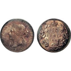 1882-H. ICCS Mint State-64. Scattered light gold toning. A tough date in high end mint state.