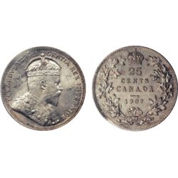 1907. ICCS Mint State-64. Full lustre. A brilliant piece with minor traces of pale blue toning. A ve