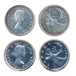 1958, 1960. Both ICCS Proof-Like-66. Both Heavy Cameo. Both brilliant.