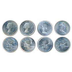 1958, 1960, 1968 Silver. All three (3) are Gem ICCS Mint State-65. 1961. ICCS Mint State-65. Cameo.