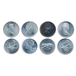1964, 1965, 1967, 1968, Silver. Cameo. All four (4) are Gem ICCS Mint State-65.
