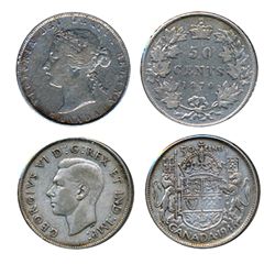 1870. L.C.W., 1946, Design in 6. Lot of two (2) coins, both Very Fine-20 or better.