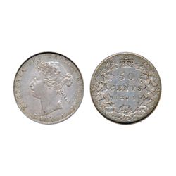 1871. PCGS graded AU-50. Light gray toning. A high grade example of a scarcer date.