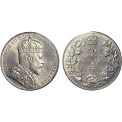 1902. ICCS Mint State-64. Fully lustrous and white. A lovely Edwardian type coin.