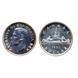 1951. PCGS graded Proof-Like-64. Attractive, medium heavy dark golden toning.