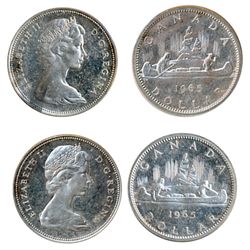 1965. Type III. Proof-Like-64 or better. Lot of two (2) coins, both brilliant with Heavy Cameo contr