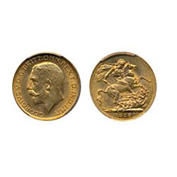 Sovereign. 1918-C. PCGS graded Mint State-62. Brilliant yellow luster.