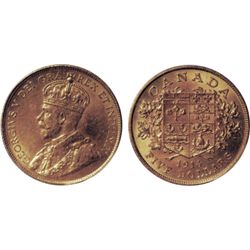 $5.00 Gold. 1914. Both ICCS and PCGS graded Mint State- 63. Excellent fields with very nice lustre.