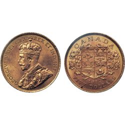 $5.00 Gold. 1914. Mint State-63. An original, pristine gold coin. The final issue of the series and