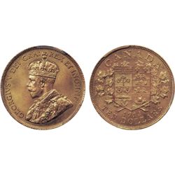 $10.00 Gold. 1912. PCGS graded Mint State-65. Strong strike and full original orange lustre. A super