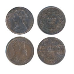 1872-H. ICCS Mint State-60. Trace Red. 1907. ICCS AU-55. Lot of two (2) large cents.