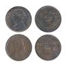Image 1 : 1872-H. ICCS Mint State-60. Trace Red. 1907. ICCS AU-55. Lot of two (2) large cents.