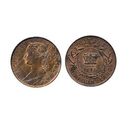 1876-H. CCCS Mint State-63. Red and Brown. 30% remaining lustre.