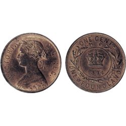 1894. CCCS Mint State-64. Red and Brown. 80% red lustre.