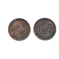 1904-H. CCCS graded Mint State-63. Red and Brown. 10% lustre.