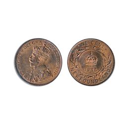 1936. ICCS Mint State-65. Red. 80% red lustre. A Gem large cent.