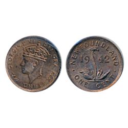 1942. ICCS Mint State-63. Red. 60% red lustre remains.