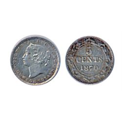 1870. Obverse port. #1. ICCS Extra Fine-40. Lightly toned.