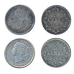 1872-H. ICCS Very Fine-20. Medium heavy toning; 1880. ICCS Very Fine-20. Lightly toned. Lot of two (