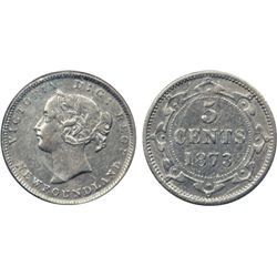 1873. Obverse port. #2. ICCS Extra Fine-40. Brilliant and lustrous.