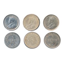 1912. ICCS AU-50. Brilliant; 1917-C. ICCS AU-50. Lightly toned; 1929. ICCS AU-50. Lightly toned. Lot