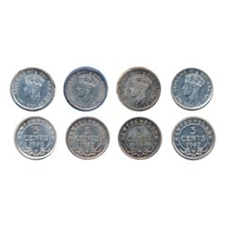 1940-C. ICCS Mint State-62. Brilliant and lustrous; 1942-C. CCCS graded Mint State-62. Brilliant; 19