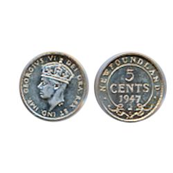 1947-C. PCGS graded Mint State-66. A gem example of the final date of the Newfoundland issue. Light