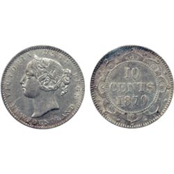 1870. Obverse port. #2. ICCS Extra Fine-40. Brilliant and lustrous, with a hint of golden toning.