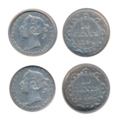 1890. ICG graded Extra Fine-40; 1896. ICG graded EF-45. Lot of two (2) brilliant coins.