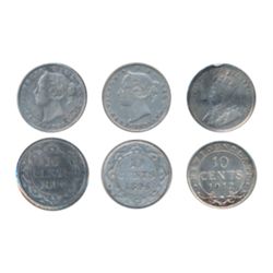 1890. Very Fine-20; 1894. Obv. port. #3. ICCS Very Fine-20. Harshly cleaned; 1912. AU-50. Brilliant;