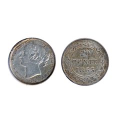 1865. ICCS AU-55. A piece with a strong strike, clean fields, and light to medium heavy toning.