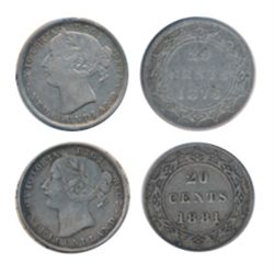 1876-H. ICCS Very Fine-30. Lightly toned; 1881. ICCS Very Fine-20. Heavy toning. Lot of two (2) piec