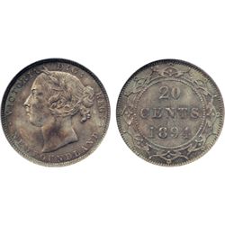 1894. Obverse port. #2. PCGS graded Mint State-65. Traces of light purple toning over brilliant fiel