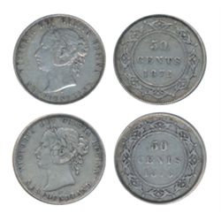 1872-H. ICCS Very Fine-30. Lightly toned; 1876-H. ICCS Very Fine-20. Medium heavy toning. Lot of two