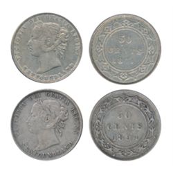 1874. ICCS Very Fine-20. Medium heavy toning; 1894. ICCS Very Fine-20. Medium tone. Lot of two (2) c