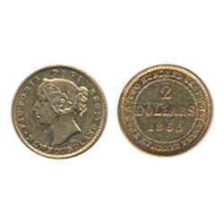 1865. ICCS Very Fine-30. Brilliant yellow lustre.