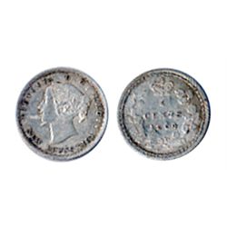 FIVE CENTS. 1864. Small ‘6’ variety. ICCS AU-50. Lightly toned.