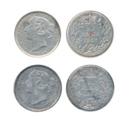 TWENTY CENTS. 1862, 1864. Both ICCS Extra Fine-40. Both lightly toned.